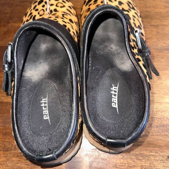 Earth Lyra Navy Blue Velvet Leather Clogs Mules Slide-on - Picture 7 of 7